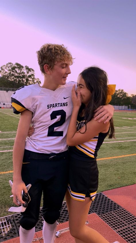 Footballer And Cheerleader Couple, Football Boyfriend And Cheerleader Girlfriend, Cheer Girlfriend And Football Boyfriend, Football Player Cheerleader Couple, Cute Football And Cheerleader Couples, Cheerleader And Boyfriend, Cheerleader With Boyfriend, Basketball Cheerleader Couple, Football Cheer Couples