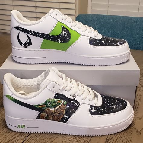 Painted Adidas, Star Wars Shoes, Air Force One Shoes, Adidas Star, Custom Sneakers Diy, Painted Nikes, Custom Painted Shoes, Painted Sneakers, Custom Nike Shoes