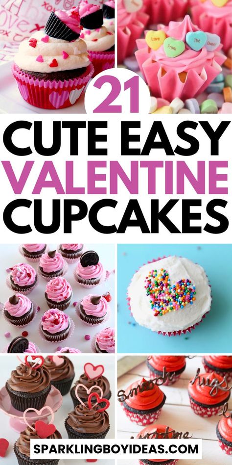 Delight in the magic of Valentines Day cupcakes, perfect for celebrating love! Discover our easy and romantic cupcake recipes, including heart-shaped cupcakes, chocolate cupcakes, cherry cupcakes, and red velvet cupcakes. Get creative with DIY Valentine cupcake decorating ideas, featuring cute designs and pink and red themes. From fancy Valentine's Day desserts to fun mini cupcake ideas, we have ideas for all. Make your Valentine's Day special with these delicious Valentine's Day treats! Valentine Cupcake Decorating Ideas, Mini Cupcake Ideas, Flavored Breads, Valentines Cupcakes Decoration, Shaped Cupcakes, Valentines Day Cupcakes, Valentines Desserts, Cupcake Decorating Ideas, Valentine Cookies Decorated