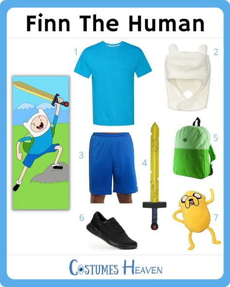 Fin The Human Costume, Finn Adventure Time Cosplay, Finn The Human Costume, Jake The Dog Costume, Finn Cosplay, Finn And Jake Costume, Finn The Human Cosplay, Adventure Time Cosplay, Easy Cosplay