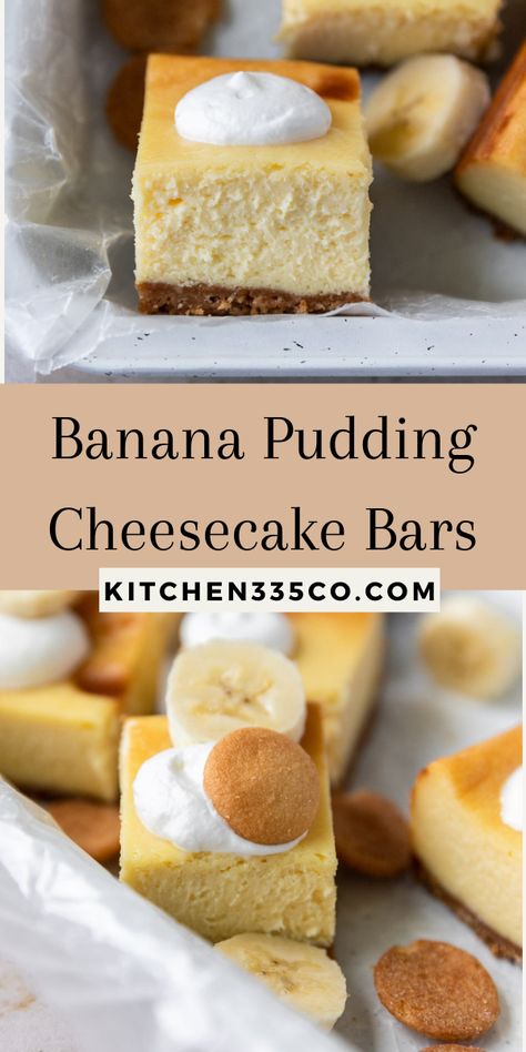 Banana Pudding Cheesecake Salad, Banana Pudding Cheesecake Bites, Banana Pudding Cheesecake Squares, Banana Pudding Cheesecake Bars, Bananas Pudding, Carb List, Flavored Cheesecake, Nilla Wafer Crust, Banana Pudding Desserts