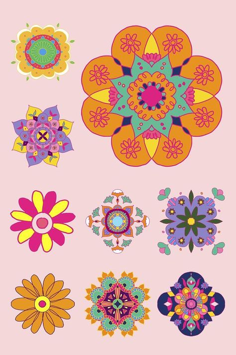 Diwali Indian rangoli vector illustration | Free Vector - rawpixel Diwali Graphics, Rangoli Flower, Diwali Wallpaper, Happy Diwali Images, Indian Rangoli, Diwali Party, Indian Flowers, Diwali Images, Indian Mandala