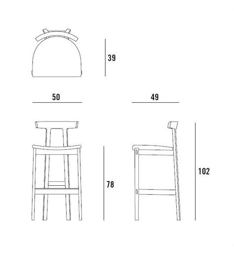 Bar Chair Dimension, Copper Chairs, Furniture Details Drawing, Chair Drawing, Island Chairs, Thonet Chair, Kitchen Drawing, Kursi Bar, Wooden Stool