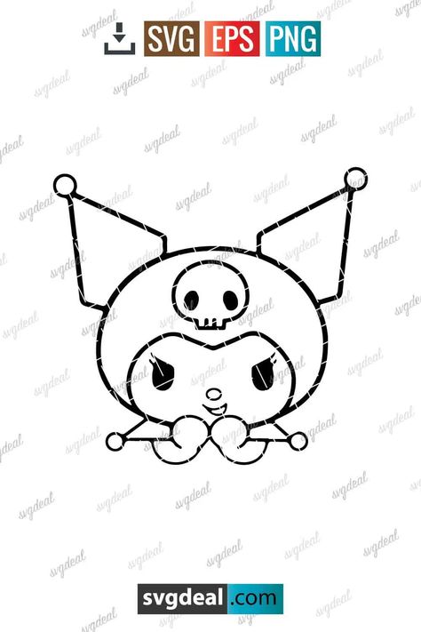 Kuromi Outline Svg Hello Kitty Free Svg, Kuromi Svg Free, Sanrio Svg Free, Kuromi Stickers Png, Kuromi Pumpkin Carving, Kuromi Outline, Kuromi Svg, Sanrio Svg, Tattoo Doodles