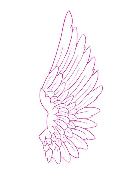 Angle Wings Draw, Wing Tattoo Stencil, Angel Wings Tattoo Stencil, Wing Stencil, Angel Wing Outline, Wings Outline, Wings Stencil, Wing Neck Tattoo, Letter R Tattoo