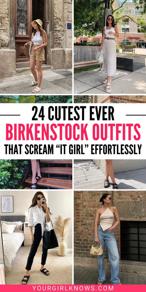 Step up your style game with these killer Birkenstock outfits! From casual chic to boho vibes, we’ve got the perfect looks to rock your favorite sandals. Effortlessly cool and comfy, these outfit ideas will have you turning heads and feeling fab. Get ready to strut your stuff in style! What To Wear With Birkenstock Buckley, Women’s Birkenstock Sandal Outfits, Half Crew Socks Outfit, Birkenstock Arizona With Socks Outfit, Casual Birkenstock Outfit, Birkenstock Florida Outfit, Jeans With Birkenstocks, White Birkenstock Outfit Summer, Birkenstock Outfit Black