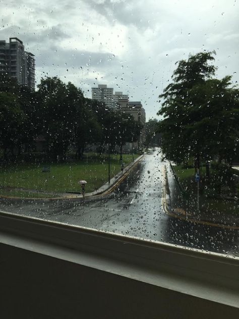 #rain #rainy #afternoon #singapore #windows #raindrops #sky #road #city #memories #aesthetic Rainy Afternoon Aesthetic, Rain Astethic, Cheol Kim, Afternoon Aesthetic, Girl In The Rain, Flower Cottagecore, Stylish Rain Boots, Rainy Window, Memories Aesthetic