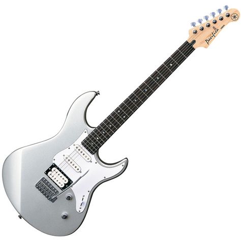 Yamaha Pacifica 112 V Electric Guitar, Silver ❤ liked on Polyvore featuring music, guitars, instruments, filler and instraments Yamaha Bass Guitar, Acoustic Guitar Accessories, Yamaha Pacifica, Yamaha Bass, Yamaha Acoustic Guitar, Blue Electric Guitar, Yamaha Guitar, Sonic Blue, Guitar Store