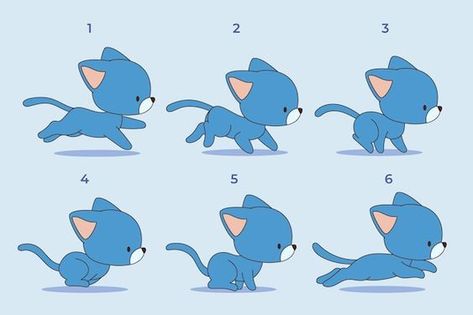 Free vector hand drawn animation frames ... | Free Vector #Freepik #freevector #animation-sequence #animation-frames #sprite-sheets #animation-sprite Style Frames Animation, Cat Sprite Sheet, Animation Frames Reference, Animation Portfolio Ideas, Anime Animation Frames, Dancing Animation Frames, Animation Reference Step By Step, 2d Animation Styles, Easy Animation Ideas