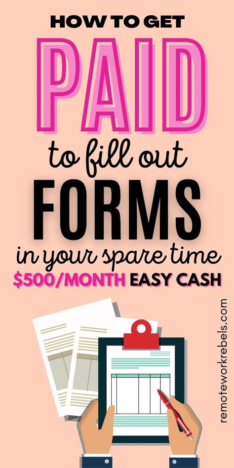 How to get paid to fill out forms in your spare time. Earn easy side hustle cash with these 7 form filling jobs without investment. Get paid to fill forms and do simple tasks without even leaving the sofa. Quick Cash Ideas Extra Money, Easy Side Jobs From Home, Get Paid To, Best Side Hustles From Home, Easy Side Hustles Work At Home, How To Make Money Online, How To Make Money From Home, Easy Side Jobs, Typing Hacks