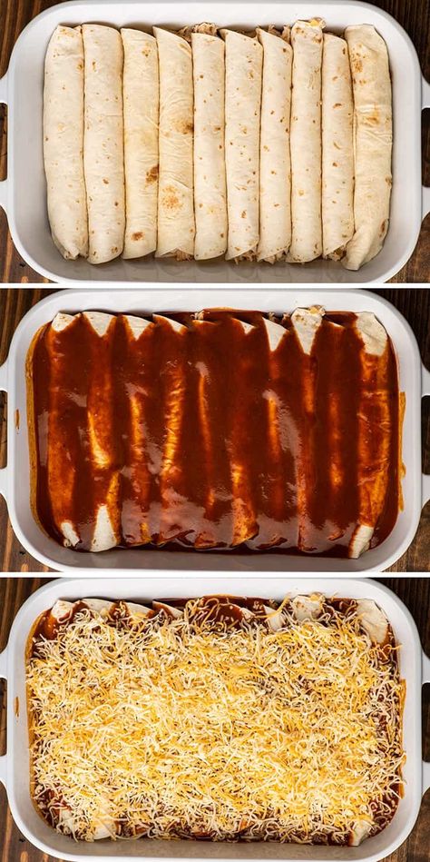 Easy Chicken Enchiladas, Pork Enchiladas, Easy Chicken Dinner, Mexican Treats, Chicken Enchiladas Easy, Homemade Sauce Recipes, Homemade Enchilada Sauce, Homemade Enchiladas, Chicken Enchilada Recipe