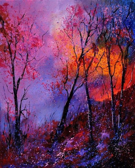 Pol Ledent, Switzerland Vacation, Purple And Orange, Wow Art, Art Appreciation, Pics Art, Tree Art, Painting Inspiration, Love Art