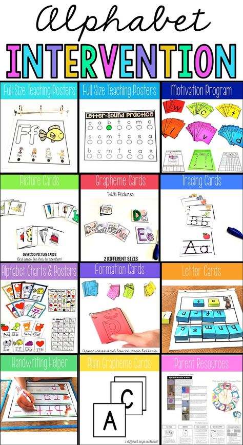 Kindergarten Intervention, Literacy Intervention, Alphabet Recognition, Alphabet Kindergarten, Teaching Posters, Reading Specialist, Preschool Literacy, Teaching Letters, Reading Instruction