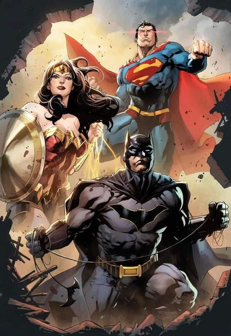 Female Comic Art, Superman And Wonder Woman, Dc Trinity, Batman Superman Wonder Woman, Superman Artwork, Justice Society, Batman 2, Dc Comics Wallpaper, Eagle Pictures