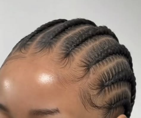 Cornrow Patterns For Black Women, Large Straight Back Cornrows, Corn Row Styles For Black Women, Jumbo Straight Back Cornrows, Large Conrows Lines For Black Women, Big Small Cornrows, Heart Shaped Cornrows Black Women, Big And Small Straight Back Cornrows, Conrows Lines For Black Women Thick