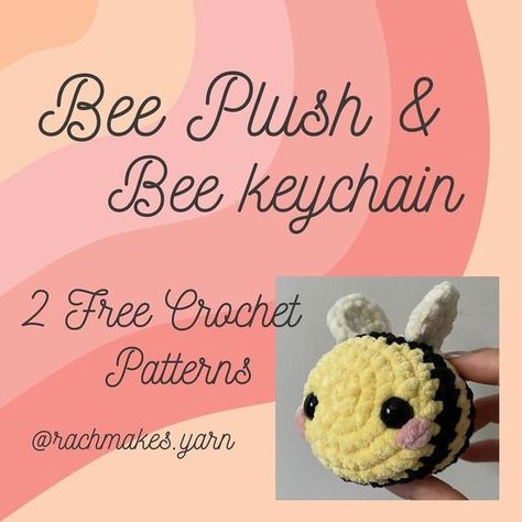 No Sew Bee Crochet, Crochet Mini Bee Pattern, Mini Bee Amigurumi Free Pattern, Crochet Chunky Bee Pattern Free, Bee Keychain Crochet Pattern, Crochet Tiny Bee, Tiny Bee Crochet Pattern, Crochet Bee Plushie Pattern, Chunky Bee Crochet