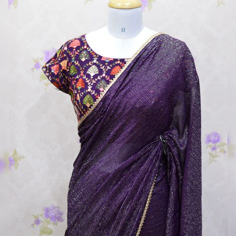 Work Blouse With Plain Saree, Chiffon Saree Blouse Design, Blouse With Plain Saree, Chiffon Saree Blouse, Latest Bridal Blouse Designs, Cotton Blouse Design, Saree Blouses Designs, Simple Saree Designs, Fashionable Saree