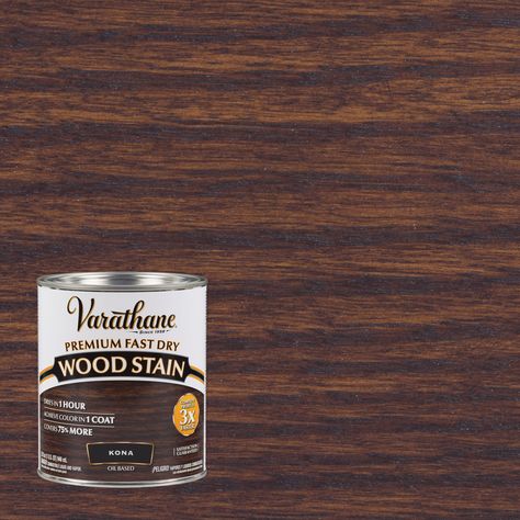 Kona, Varathane Premium Fast Dry Wood Stain-262010, Quart - Walmart.com Varathane Stain, Wood Conditioner, Summer Diy Projects, Wood Stains, Walnut Oil, Natural Teeth Whitening, Mineral Spirits, Dark Walnut Stain, Container Size