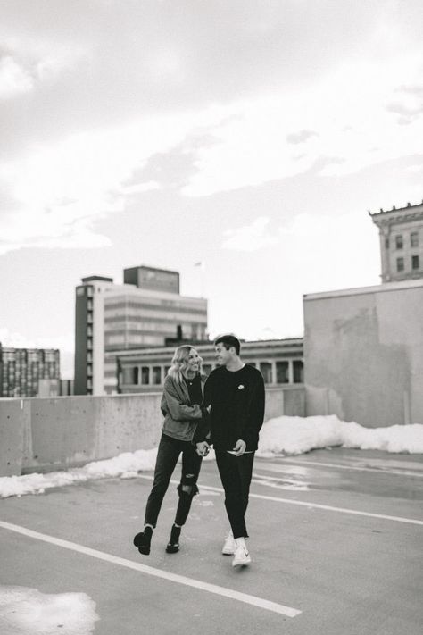 Family Parking Garage Photoshoot, Couple Poses Parking Garage, Parking Deck Photoshoot Couples, Parking Garage Couple Photoshoot, Parking Garage Photoshoot Couple, Kos Wedding, Grungy Photoshoot, Elope Ideas, Senior Hoco