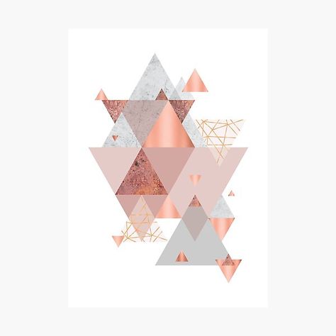 Blush pink, copper and rose gold geometric design • Millions of unique designs by independent artists. Find your thing. Wallpapers Android, Geometric Wall Art, Geometric Wall, Custom Artwork, Wall Art Designs, Android Wallpaper, Triangles, Classic Art, Canvas Artwork