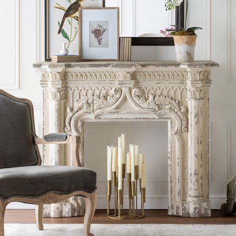 Antique mantle fireplace