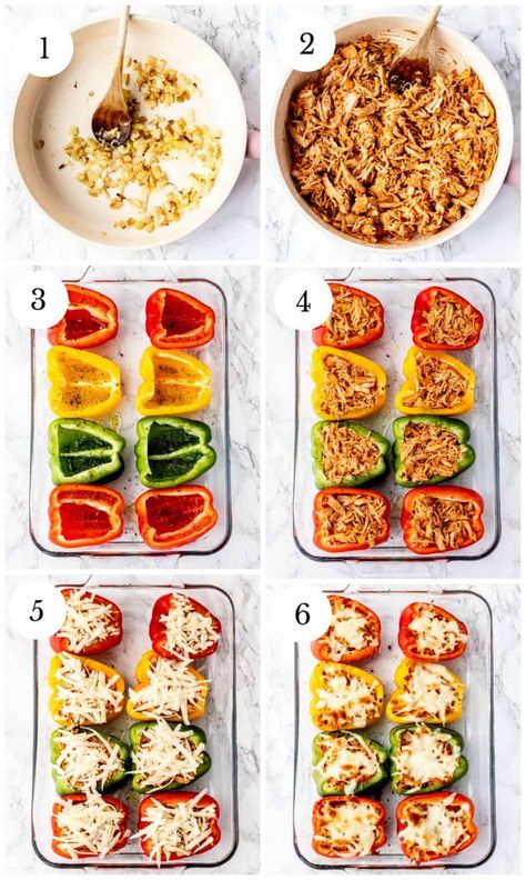 Buffalo Chicken Stuffed Peppers - Haute & Healthy Living Bell Pepper Recipes Healthy, Pepper Recipes Healthy, Buffalo Chicken Stuffed Peppers, Stuffed Peppers Healthy, Bell Pepper Recipes, Keto Casserole, Healthy Buffalo Chicken, Chicken Stuffed, Easy Healthy Meal Prep