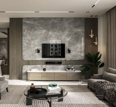 Tv Cabinet Wall Design, Villa Marrakech, Luxury Tv Wall, Modern Tv Room, Modern Tv Unit Designs, Tv Unit Design Modern, Aesthetic Interior Design, Modern Tv Wall Units, Tv Unit Interior Design