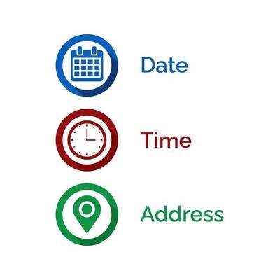 Date, Time, Address or Place Icons Symbol 20212533 Vector Art at Vecteezy Date Logo Design, Date Icon Png, Time And Date Icon, Time Travel Symbol, Announcement Icon, Icon For Location, Venue Icon, Date Time Location Icon, Time Logo Design