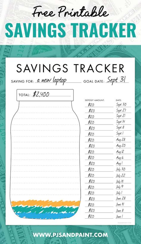 Free Printable Savings Tracker - Budgeting Printables Printable Savings Tracker, Saving Money Chart, Savings Chart, Money Chart, Money Template, Goal Charts, Money Planner, Tracker Free, Goals Template