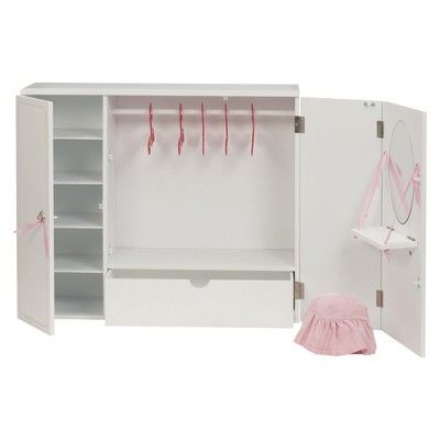 Our GenerationÂ® Wooden Wardrobe #Generation, #Wooden, #Wardrobe Our Generation Doll Accessories, Doll Clothes Hangers, Doll Storage, Doll Closet, Wooden Wardrobe, Our Generation Dolls, Doll Wardrobe, Girl Closet, Barbie Diy