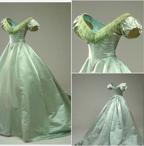 Green Victorian Ball Gown, 1800 Green Dress, 1780s Ball Gown, 1860 Ball Gown, Green Historical Dress, 1840s Ball Gown, 1860s Aesthetic, 1700s Fashion Women, Green Victorian Dress