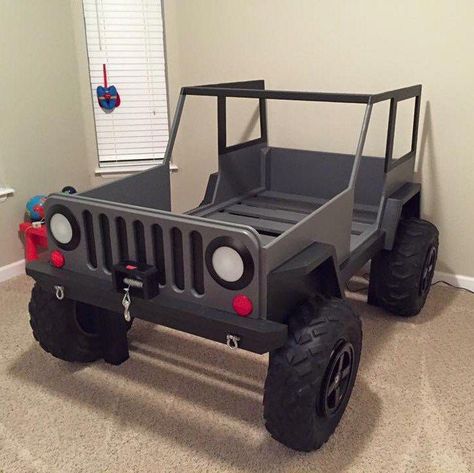 Jeep Bed, Murphy Bed Plans, Car Bedroom, Rigid Industries, Car Bed, Bed Plans, Boys Bedding, Childrens Beds, Big Boy Room