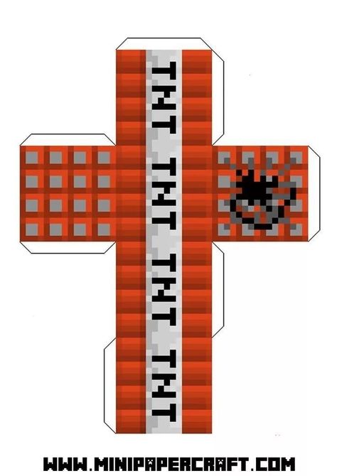 Minecraft Png, Papercraft Minecraft Skin, Minecraft Diy Crafts, Minecraft Templates, Minecraft Tnt, Tnt Minecraft, Minecraft Party Decorations, Minecraft Printables, Minecraft Blocks