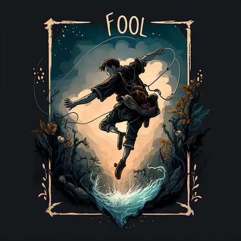 Tarot Cards The Fool Art, The Fool Aesthetic, The Fool Arcana, The Fool Tarot Art, The Fool Tattoo, The Fool Tarot Card Art, Tarot Drawings, The Fool Art, Tarot Ideas