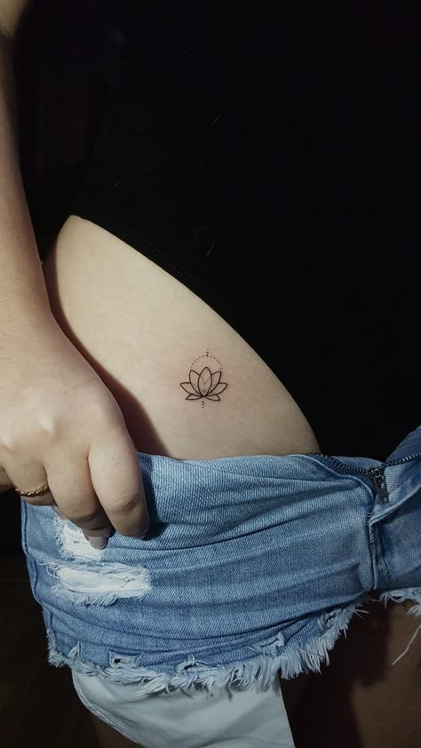 Tiny Lotus Tattoo, Lotus Tattoo, Hip Tattoo, Foot Tattoos, Mini Tattoos, Tattoos And Piercings, Infinity Tattoo, Maple Leaf Tattoo, Tatting