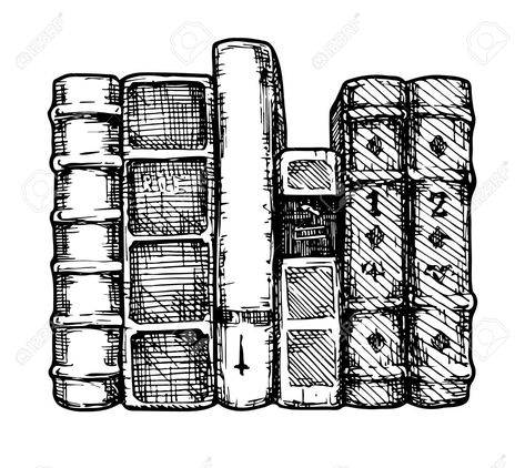 Spine Drawing, Vintage Book Illustration, Books Drawing, Book Spines, Black And White Google, Book Spine, Web Blog, Book Drawing, Clipart Black And White