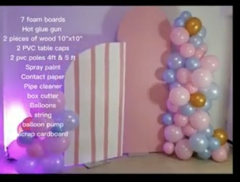 Foam Board Backdrop, Diy Arch Backdrop, Arch Board, Diy Arch, Board Backdrop, Diy Birthday Backdrop, Diy Photo Backdrop, Birthday Wall, Arch Backdrop