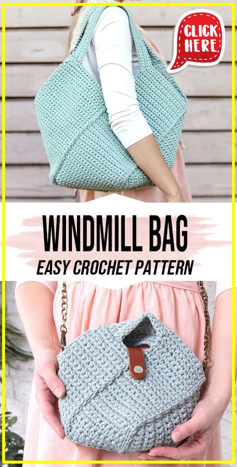 crochet Windmill Bag easy pattern  - Easy Crochet Windmill Bag Pattern for Beginners. Click to Get the Pattern #Bag #crochet #crochetpattern
 via @shareapattern.com Cotton Crochet Bags Free Pattern, Crochet Shoulder Bags Free Patterns, Diy Cross Body Bag Pattern Free, Cheap Summer Crochet Bag For Daily Use, Easy Crochet Backpack, Cheap Casual Crochet Yarn Bag, Cheap Casual Crochet Crossbody Bag, Crochet Windmill Bag Free Pattern, Windmill Crochet Bag Pattern