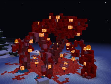 Nether Tree Minecraft, Minecraft Ideas, Minecraft Houses, Minecraft, Mario Characters, Forest, Red, Fictional Characters, Quick Saves