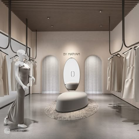 DRESSING STORE :: Behance Japandi Store Design, Modern Boutique Interior, تصميم دورة مياه, Ruangan Studio, Fashion Store Design, Clothing Store Interior, Clothing Store Design, Store Design Boutique, Retail Interior Design