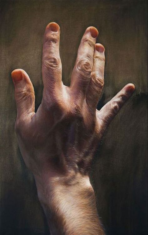 hand painting by Javier Arizabalo                                                                                                                                                      More Hand Shading, Paint Hands, Painting Hands, Hands Painting, Painted Hands, Hyper Realism, Realistic Oil Painting, 얼굴 드로잉, Hand Reference