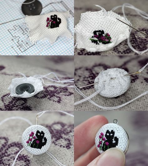 Cross Stitch Necklace, Stitch Jewelry, Miniature Embroidery, Pola Kristik, Diy Cross, Mini Cross Stitch, Diy Cross Stitch, 자수 디자인, Hand Embroidery Art