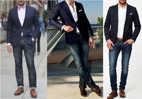 How to Wear a Navy Blazer | The Art of Manliness Sport Coat With Jeans, Burgundy Blazer Outfit, Suit Jacket With Jeans, Sport Coat Outfit, Blue Blazer Outfit, Paleo Pasta, Blazer Outfit Ideas, Navy Pinstripe Suit, Navy Sport Coat