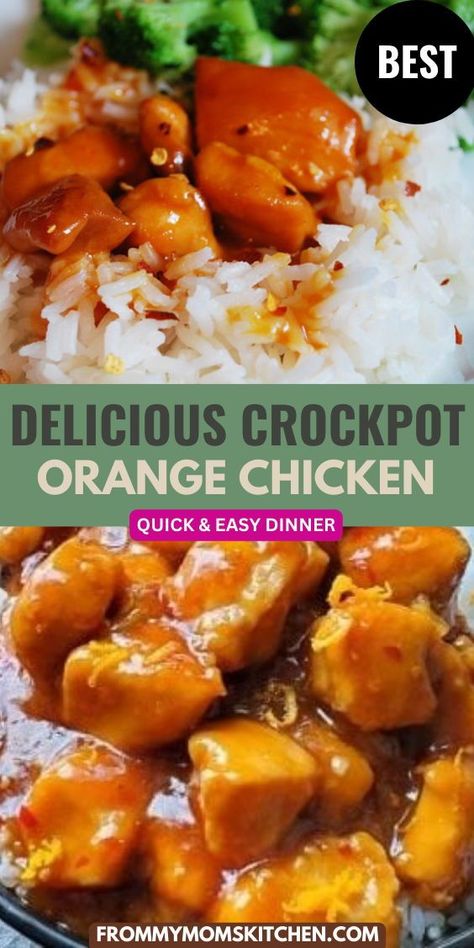 This Crockpot Orange Chicken recipe is quick, easy, and delicious! Chicken With Orange Marmalade Crock Pot, Three Ingredient Orange Chicken, Crock Pot Orange Chicken Recipe, Slow Cooker Orange Chicken Recipes, Orange Chicken Crockpot Recipes, Crockpot Orange Chicken Recipe Easy, Chinese Orange Chicken Recipe, Orange Chicken Recipe Crockpot, Orange Chicken Crockpot