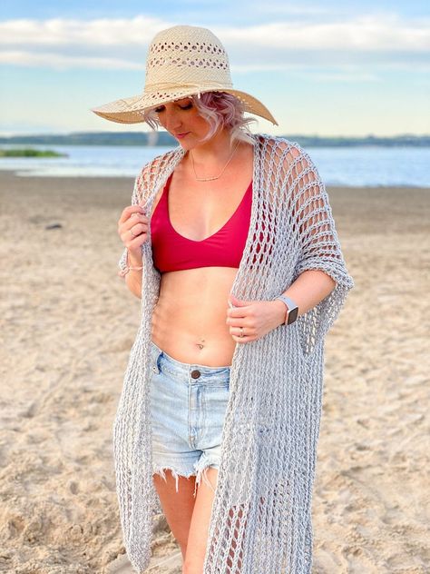 Beach Coverup Pattern, Lakeside Beach, Knitted Swimsuit, Beach Wrap, Free Knitting Patterns, Wrap Pattern, Summer Patterns, Free Knitting Pattern, Swimsuit Cover Ups