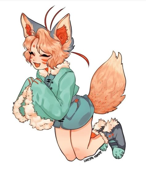 Kemonomimi Drawing, Pngtuber Poses, Sleepy Character Design, Fennec Fox Oc, Fox Character Design, Kitsune Oc, Fox Oc, Disney Videos, Oc Inspiration