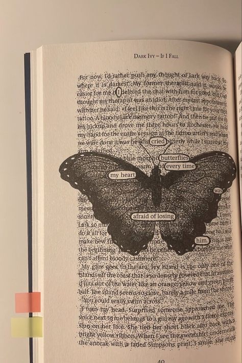 Book Page Poetry Art, Black Out Poems Art, Black Out Poetry Art, Blackout Book, Erasure Poetry, Blackout Poetry Art, Blackout Poem, Blackout Poems, Dark Ivy