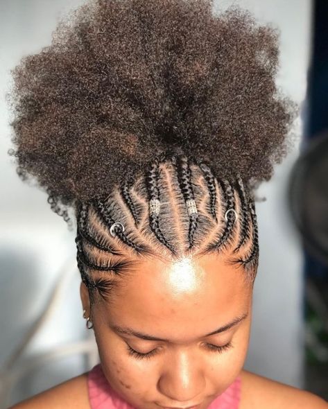 Braided Afro Puff Hairstyles, Nigerian Hairstyles, Afro Puff Hairstyles, Braided Ponytails, Cabello Afro Natural, Black Hair Updo Hairstyles, Natural Braided Hairstyles, Short Box Braids Hairstyles, Hair Puff