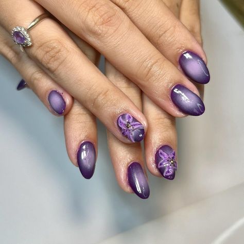 Aura Nails Purple, Purple Aura Nails, Aura Nails, Purple Aura, Nail Board, Mani Pedi, Cute Nails, Press On Nails, Nail Inspo