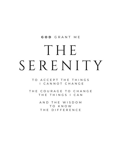 Classic black and white serenity prayer Serenity Prayer Wallpapers, Prayer Of Serenity, Serenity Prayer Quote, Lds Wallpaper, Serenity Aesthetic, Serenity Prayer Printable, Serenity Prayer Tattoo, Prayer Wallpaper, Prayer Quotes Positive